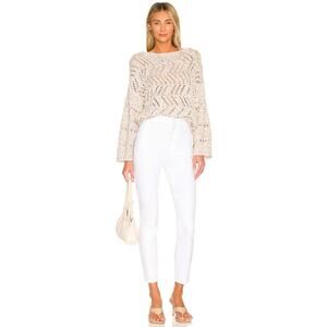 NWT Paige Revolve Emmie Ankle Jeans Button Fly Mid Rise Crisp White Size 25